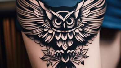 Eule Tattoo Bedeutung des Motiv und Symbolik