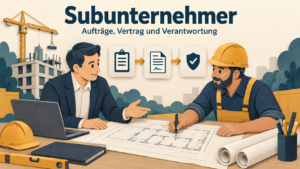 Subunternehmer: Bedeutung, Beispiele, Vertrag und Haftung [Bildinhalt mit KI erstellt]